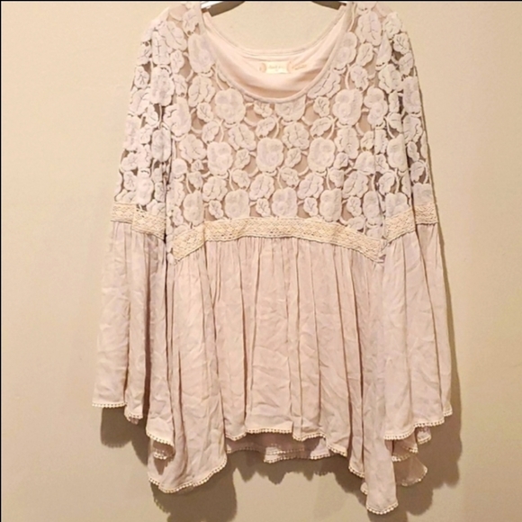 Altar'd State Tops - ❤ALTAR'D STATE BOHO LACY PEASANT TOP/SHIRT, medium